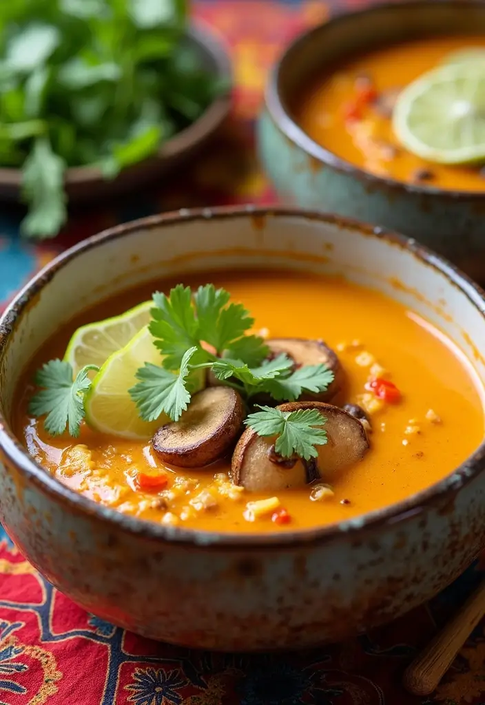 25+ Mushroom Soup Recipes for a Rich Earthy Bowl - 14. Thai Coconut Curry Mushroom Soup