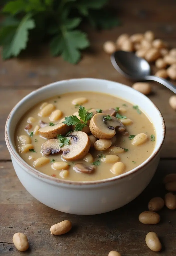 25+ Mushroom Soup Recipes for a Rich Earthy Bowl - 15. Creamy White Bean and Mushroom Soup