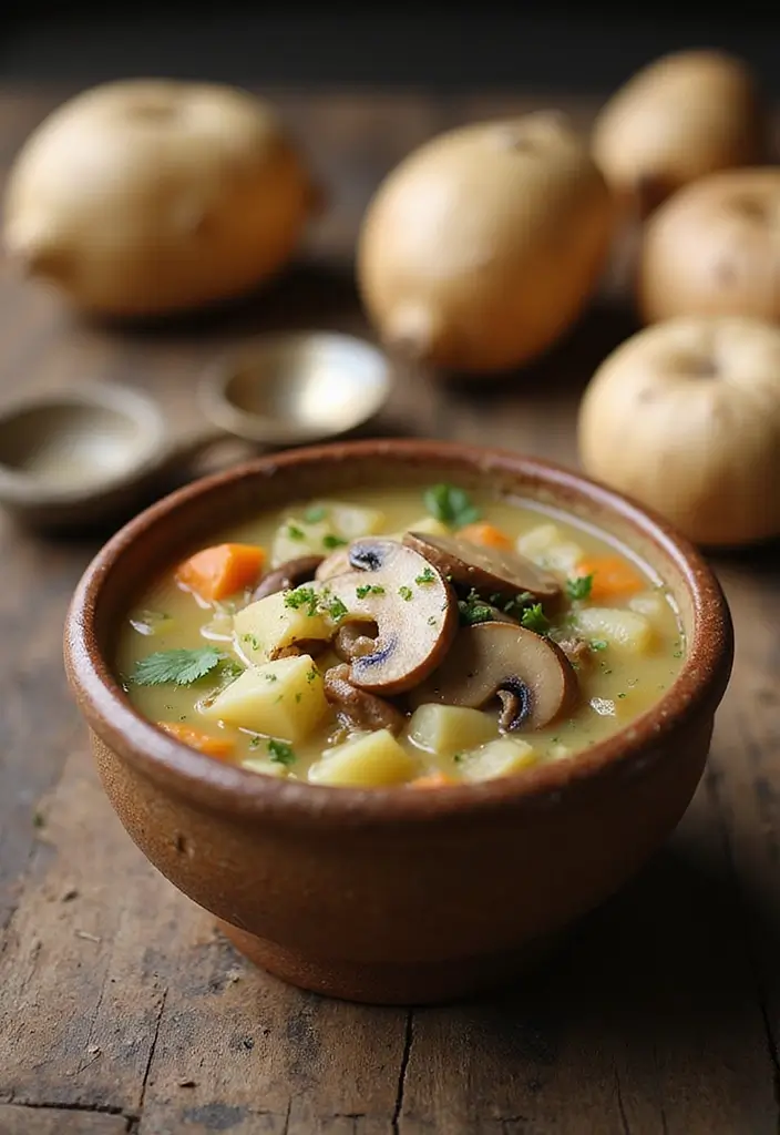 25+ Mushroom Soup Recipes for a Rich Earthy Bowl - 17. Rustic Mushroom and Potato Soup