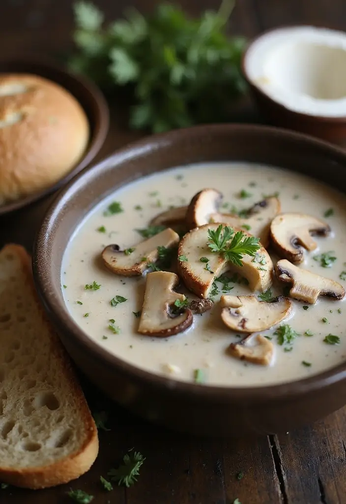 25+ Mushroom Soup Recipes for a Rich Earthy Bowl - 2. Creamy Coconut Mushroom Soup
