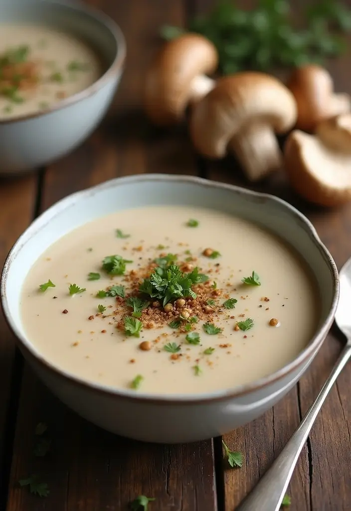 25+ Mushroom Soup Recipes for a Rich Earthy Bowl - 22. Vegan Cream of Mushroom Soup