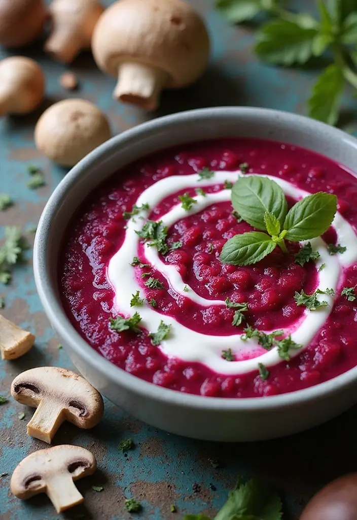 25+ Mushroom Soup Recipes for a Rich Earthy Bowl - 25. Beetroot and Mushroom Soup