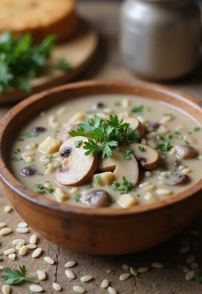 25+ Mushroom Soup Recipes for a Rich Earthy Bowl - 7. Creamy Vegan Wild Rice Mushroom Soup