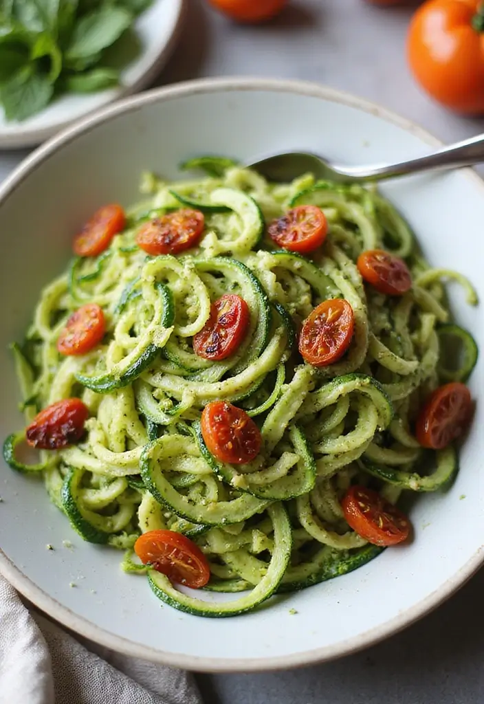 25+ No-Lettuce Salad Recipes That Are Anything but Boring - 19. Pesto Zoodle Salad