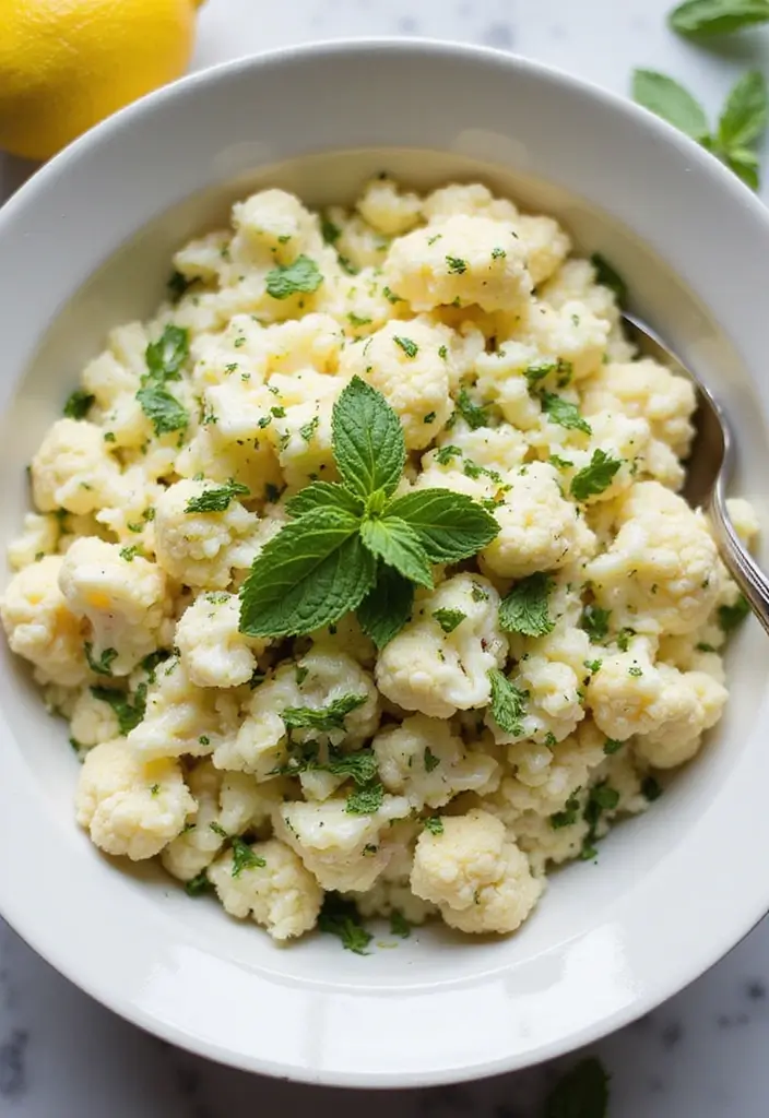 25+ No-Lettuce Salad Recipes That Are Anything but Boring - 3. Riced Cauliflower & Herb Salad