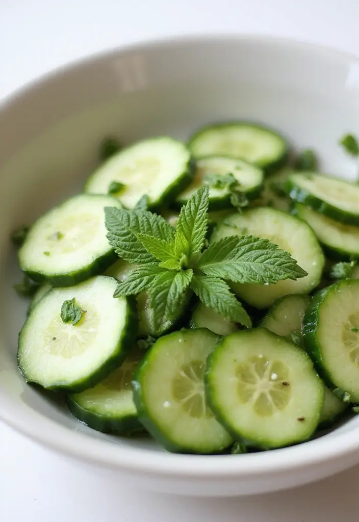 25+ No-Lettuce Salad Recipes That Are Anything but Boring - 7. Cucumber & Mint Salad