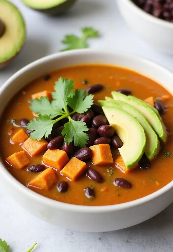 25+ Olive Garden Soup Recipes to Recreate at Home - 18. Sweet Potato and Black Bean Soup: A Flavorful Vegan Option