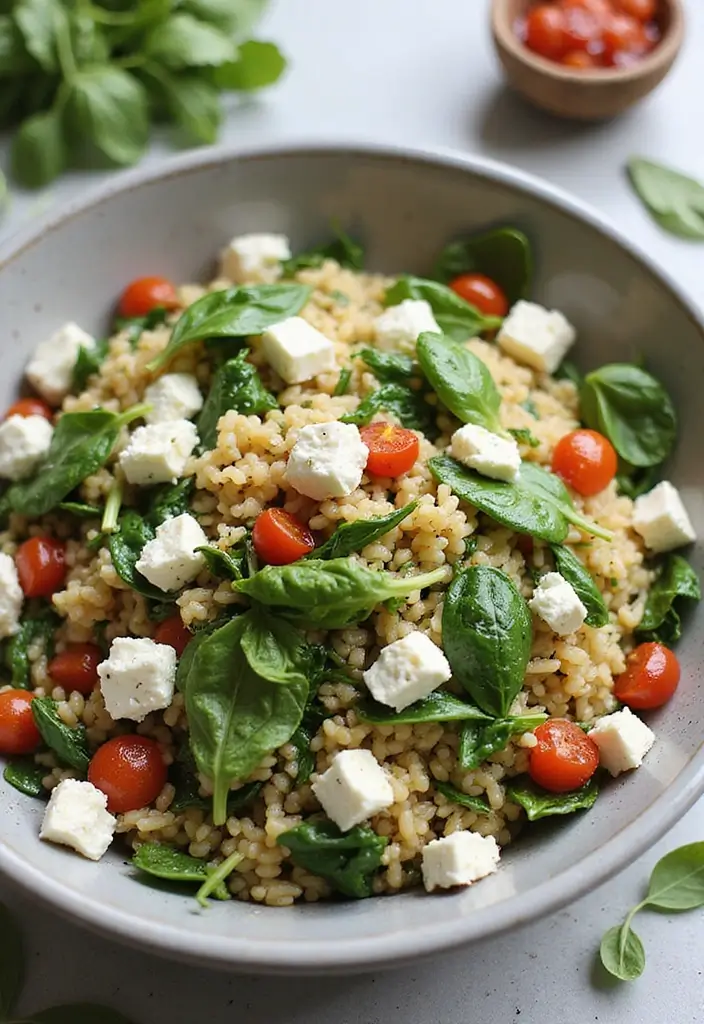 25+ Orzo Salad Recipes for Fresh Easy Meals - 12. Orzo Salad with Spinach and Feta
