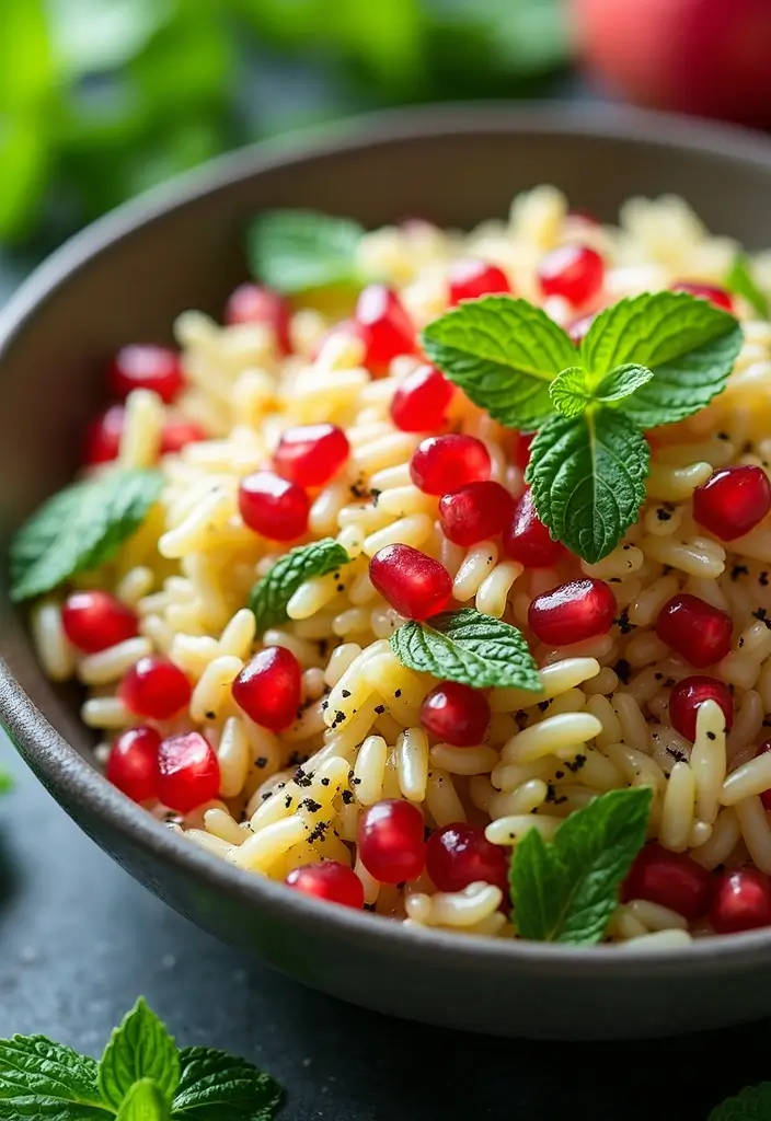 25+ Orzo Salad Recipes for Fresh Easy Meals - 15. Orzo Salad with Pomegranate and Mint