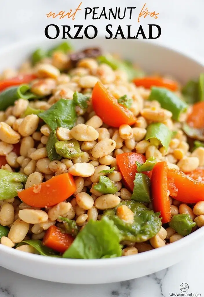 25+ Orzo Salad Recipes for Fresh Easy Meals - 18. Thai Peanut Orzo Salad