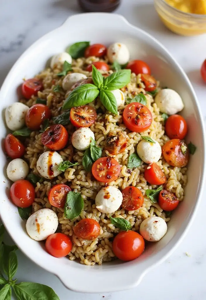 25+ Orzo Salad Recipes for Fresh Easy Meals - 5. Caprese Orzo Salad