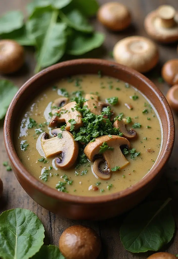 25+ Paleo Soup Recipes That Are Wholesome and Delicious - 6. Rustic Mushroom and Spinach Soup