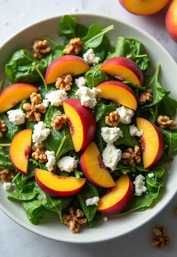 25+ Peach Salad Recipes That Taste Like Summer - 14. Peach and Goat Cheese Salad
