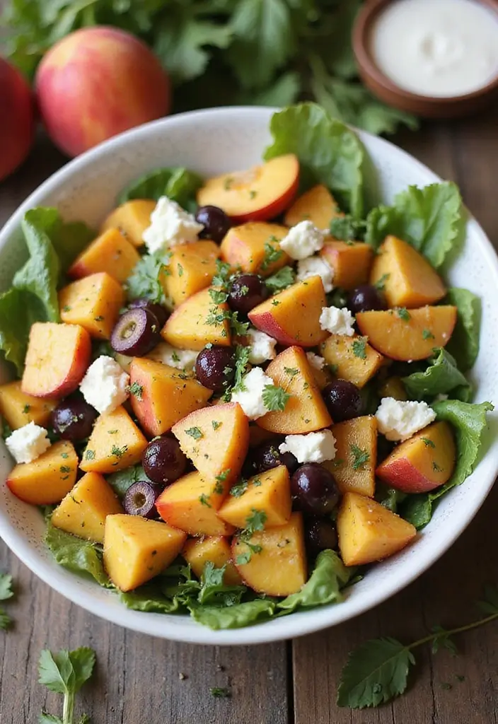 25+ Peach Salad Recipes That Taste Like Summer - 17. Mediterranean Peach Salad