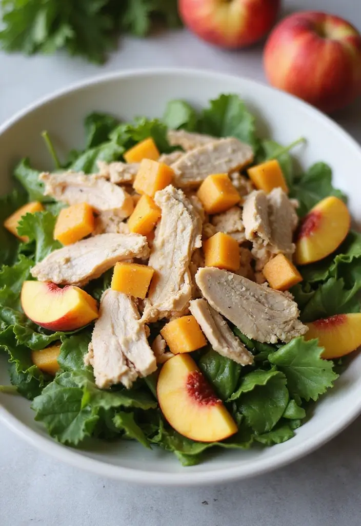 25+ Peach Salad Recipes That Taste Like Summer - 18. Peach and Turkey Salad