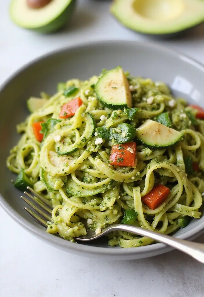 25+ Pesto Pasta Salad Recipes Full of Fresh Basil Flavor - 21. Pesto Pasta Salad with Zucchini Noodles