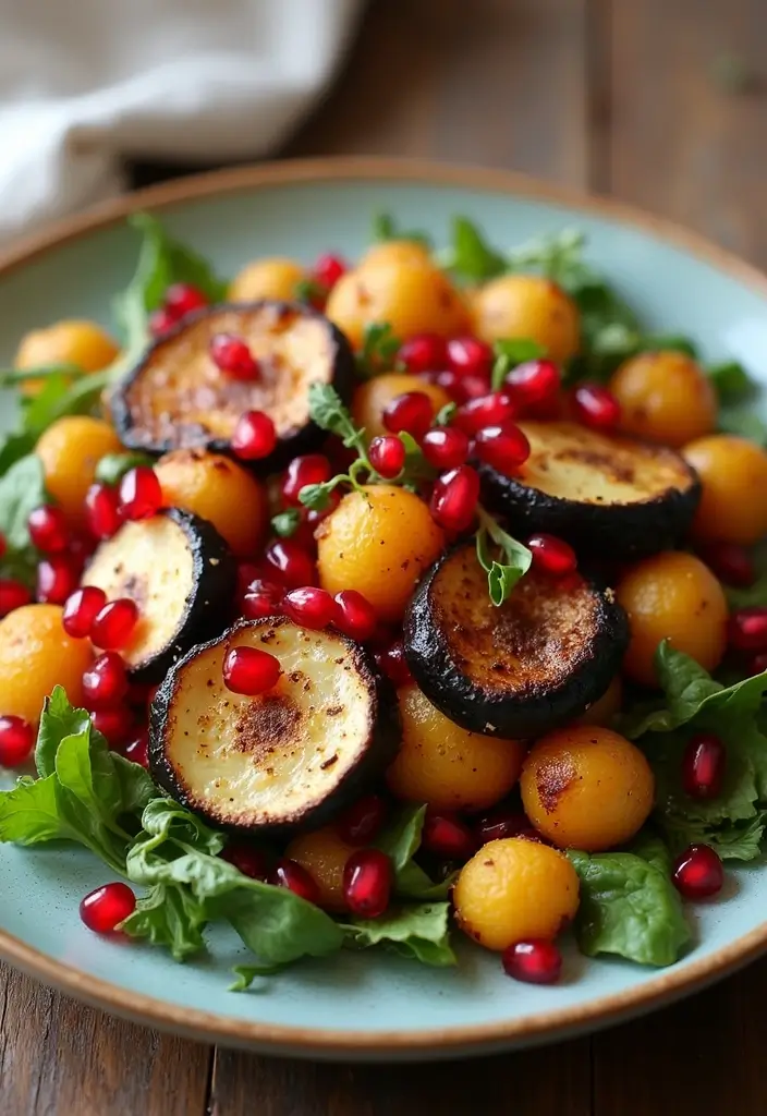 25+ Pomegranate Salad Recipes for a Burst of Color - 10. Roasted Vegetable Pomegranate Salad