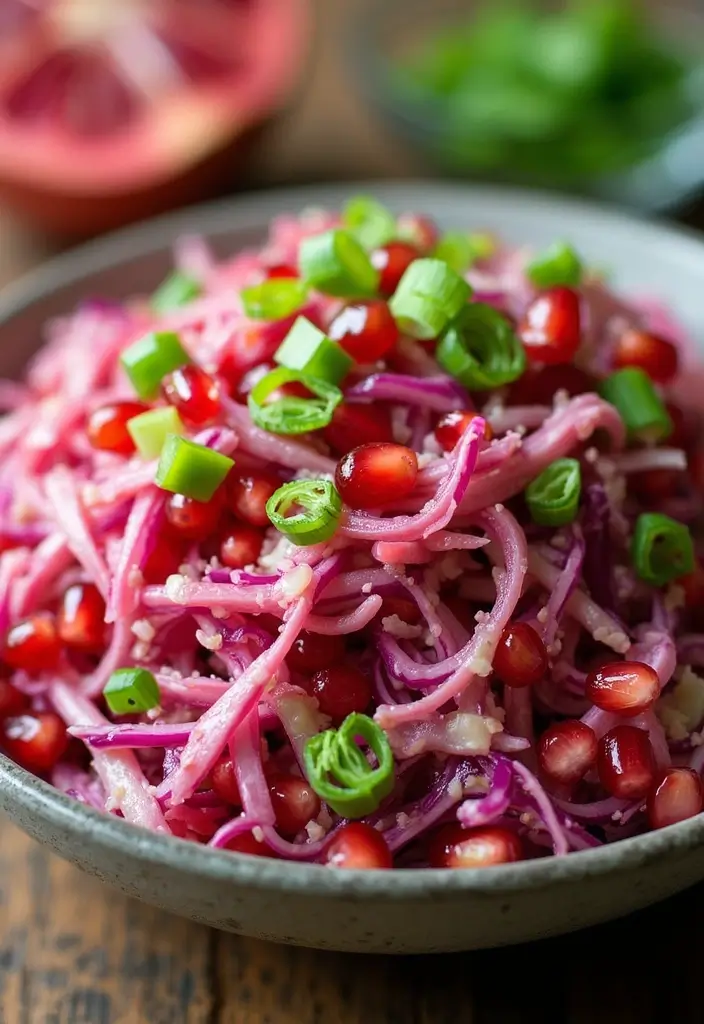 25+ Pomegranate Salad Recipes for a Burst of Color - 12. Pomegranate Cabbage Salad