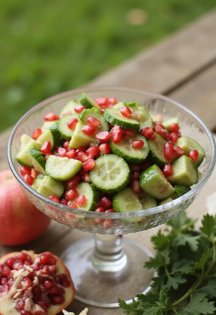 25+ Pomegranate Salad Recipes for a Burst of Color - 18. Pomegranate and Cucumber Salad
