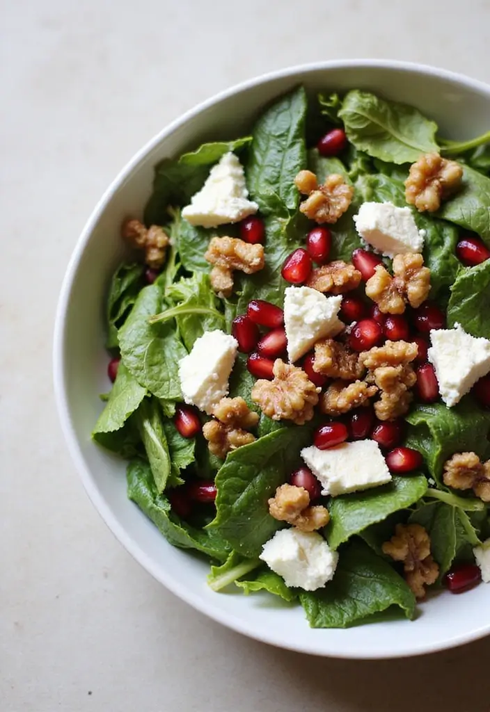 25+ Pomegranate Salad Recipes for a Burst of Color - 21. Pomegranate and Goat Cheese Salad