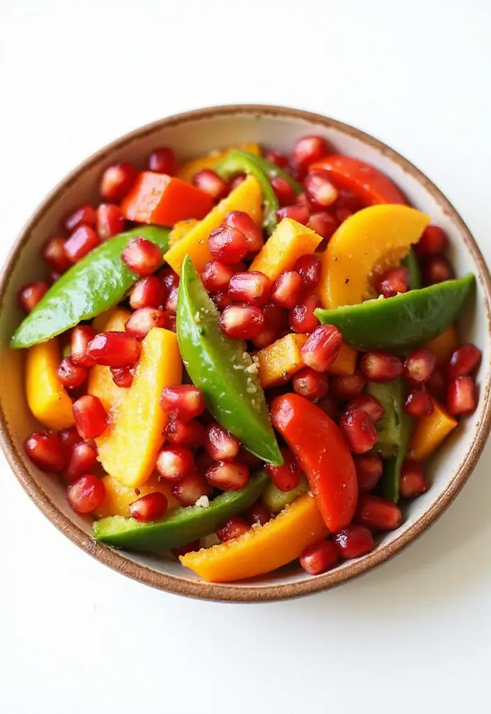 25+ Pomegranate Salad Recipes for a Burst of Color - 25. Pomegranate and Bell Pepper Salad