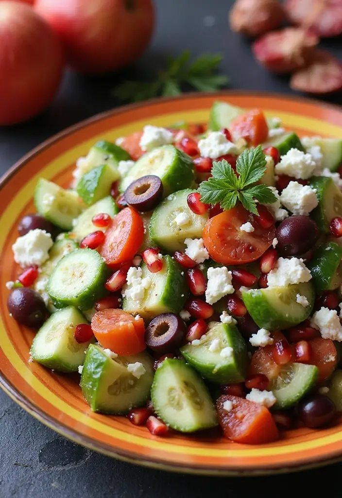25+ Pomegranate Salad Recipes for a Burst of Color - 4. Greek Pomegranate Salad