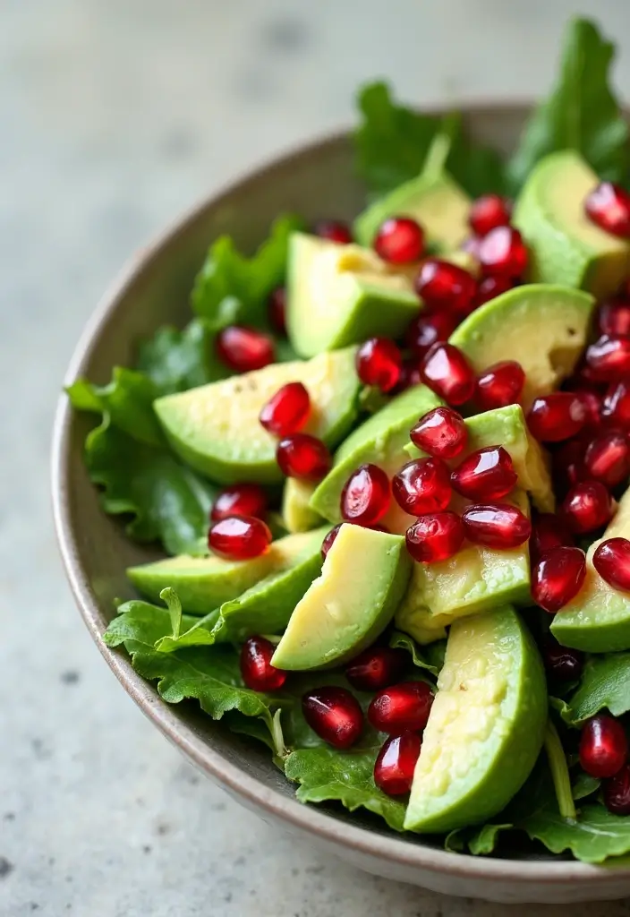 25+ Pomegranate Salad Recipes for a Burst of Color - 5. Pomegranate and Avocado Salad