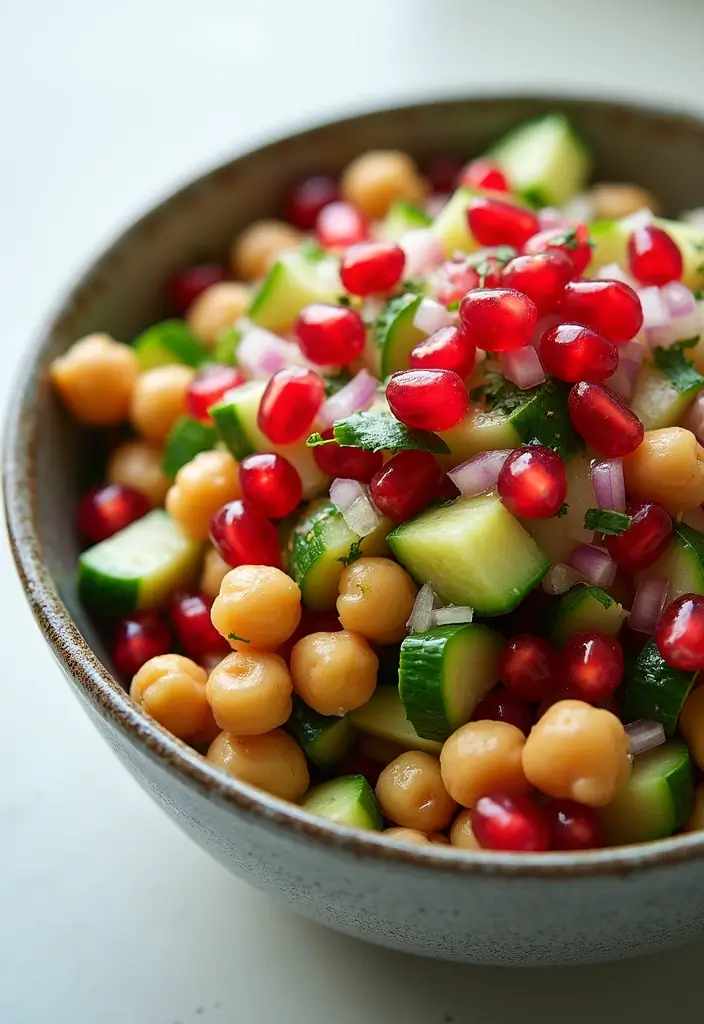 25+ Pomegranate Salad Recipes for a Burst of Color - 9. Pomegranate and Chickpea Salad