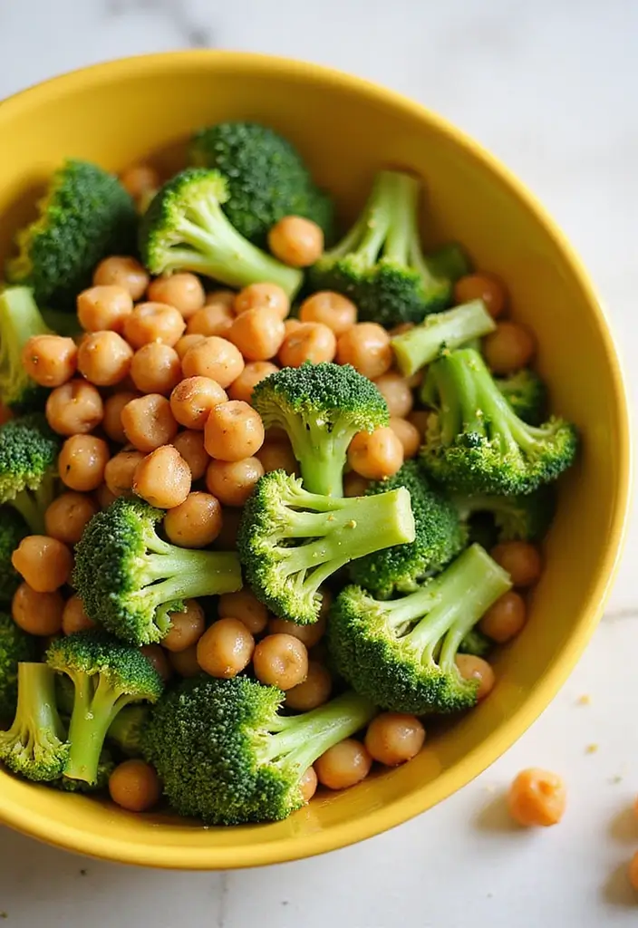 25+ Potluck Salad Recipes That Always Impress - 11. Broccoli and Chickpea Salad