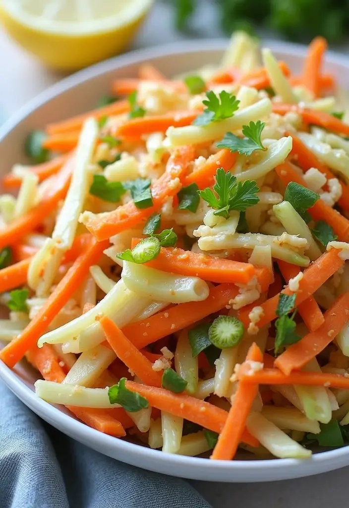 25+ Potluck Salad Recipes That Always Impress - 19. Cabbage and Carrot Slaw