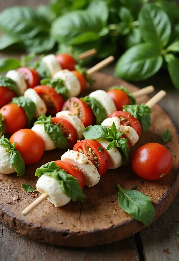 25+ Potluck Salad Recipes That Always Impress - 7. Caprese Salad Skewers