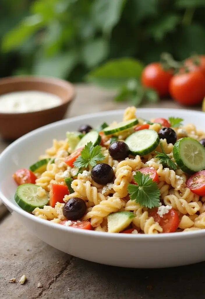 25+ Potluck Salad Recipes That Always Impress - 8. Greek Pasta Salad
