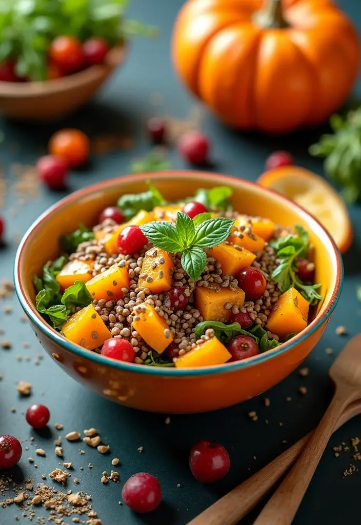 25+ Pumpkin Salad Recipes for Fall Flavor Lovers - 13. Pumpkin Chia Seed Salad with Citrus Dressing