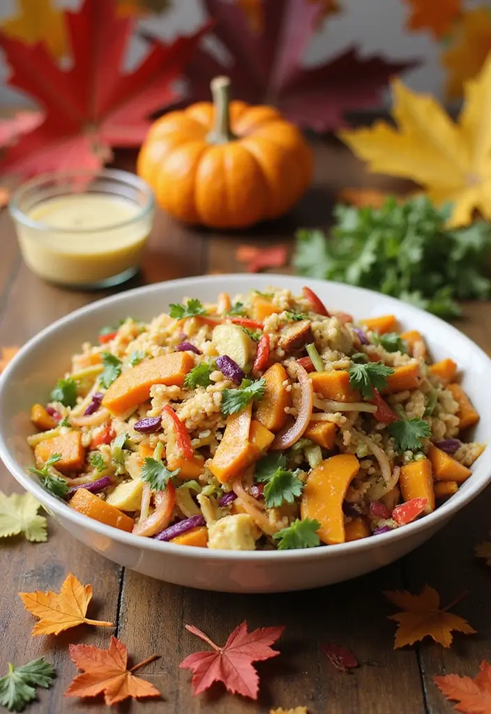 25+ Pumpkin Salad Recipes for Fall Flavor Lovers - 18. Pumpkin Slaw Salad with Ginger Dressing