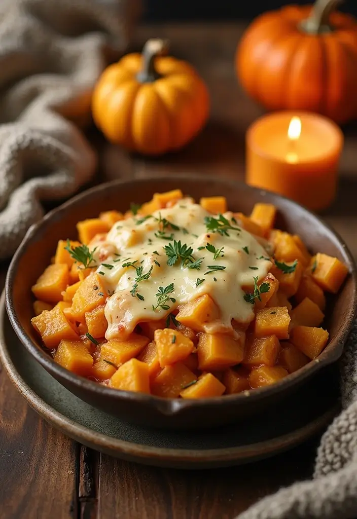 25+ Pumpkin Salad Recipes for Fall Flavor Lovers - 19. Baked Pumpkin Salad with Cheese