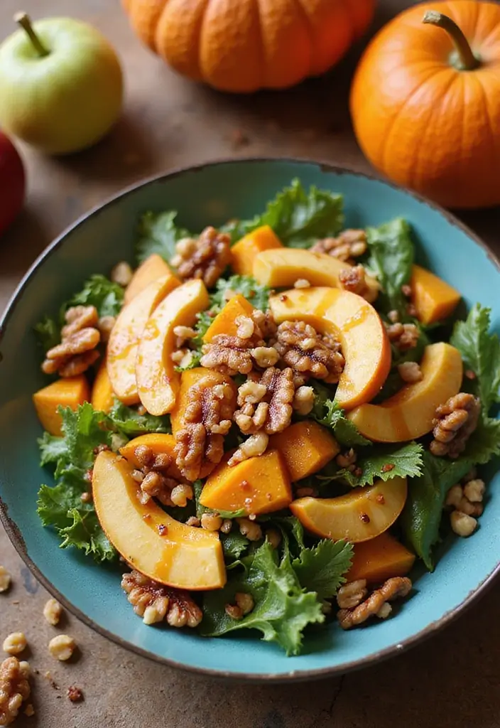 25+ Pumpkin Salad Recipes for Fall Flavor Lovers - 3. Apple & Pumpkin Salad with Maple Dressing