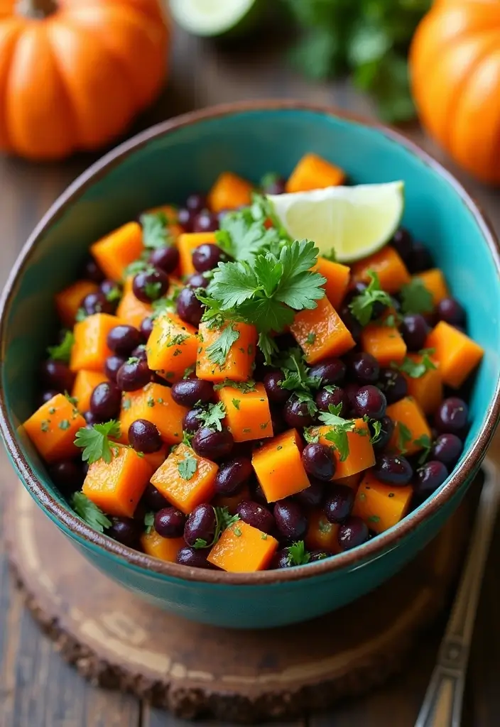 25+ Pumpkin Salad Recipes for Fall Flavor Lovers - 4. Pumpkin & Black Bean Salad