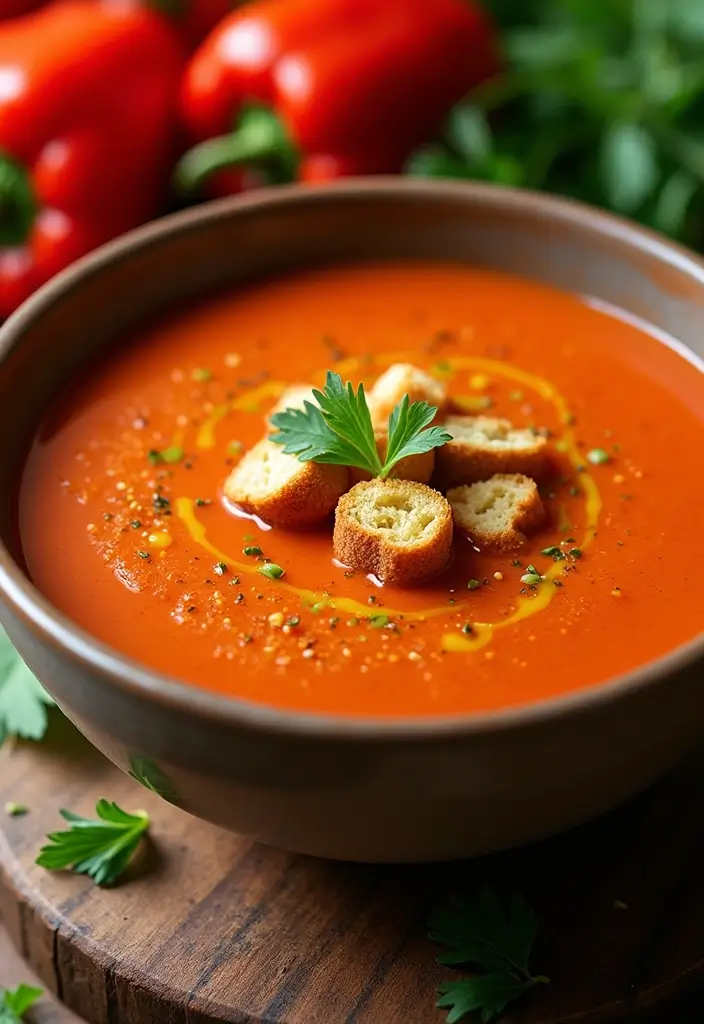 25+ Pureed Soup Recipes for Creamy Cozy Dinners 69 25+ Pureed Soup Recipes for Creamy Cozy Dinners - 11. Roasted Red Pepper Soup