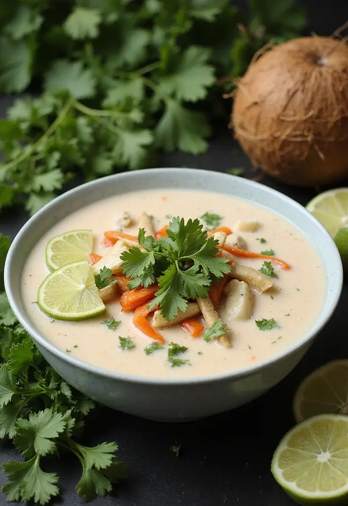 25+ Pureed Soup Recipes for Creamy Cozy Dinners 90 25+ Pureed Soup Recipes for Creamy Cozy Dinners - 14. Thai Coconut Soup