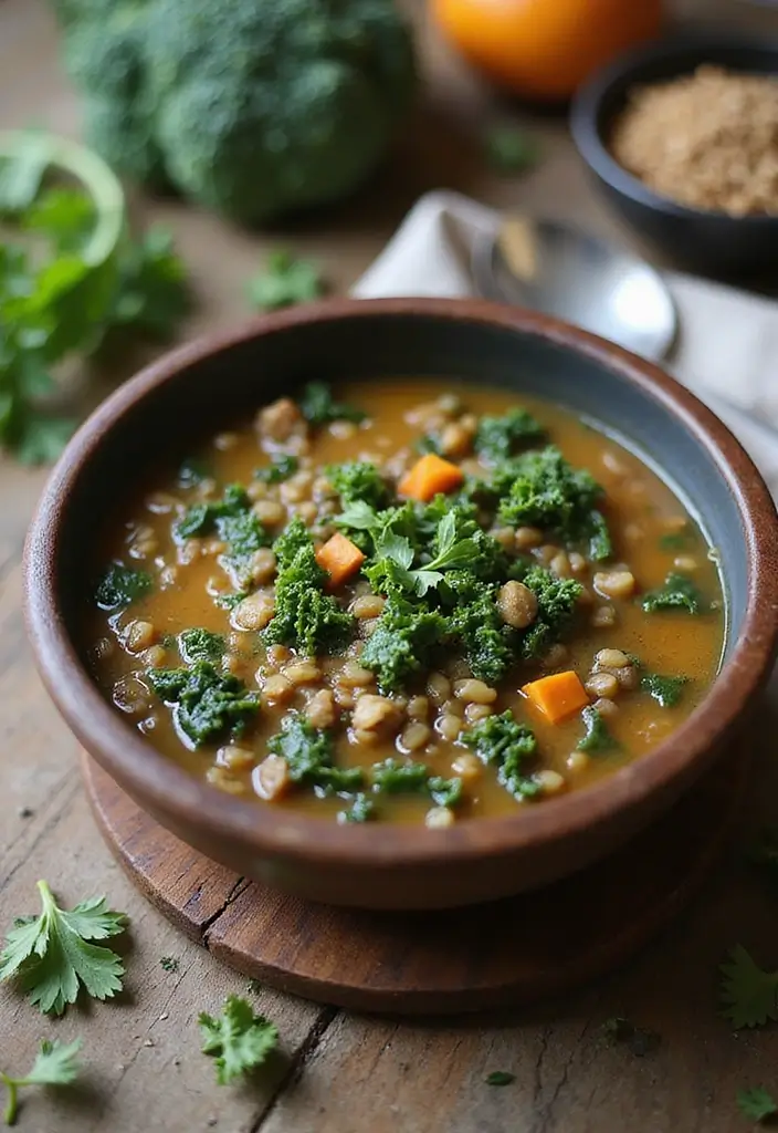 25+ Pureed Soup Recipes for Creamy Cozy Dinners 97 25+ Pureed Soup Recipes for Creamy Cozy Dinners - 15. Lentil and Kale Soup