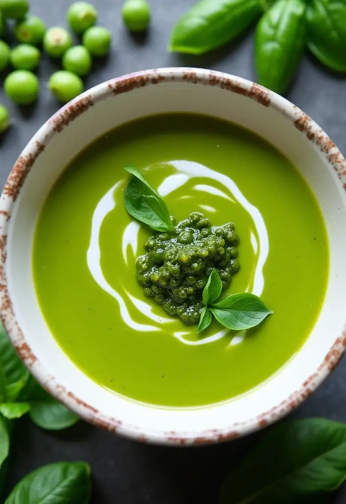 25+ Pureed Soup Recipes for Creamy Cozy Dinners 132 25+ Pureed Soup Recipes for Creamy Cozy Dinners - 20. Pesto and Pea Soup