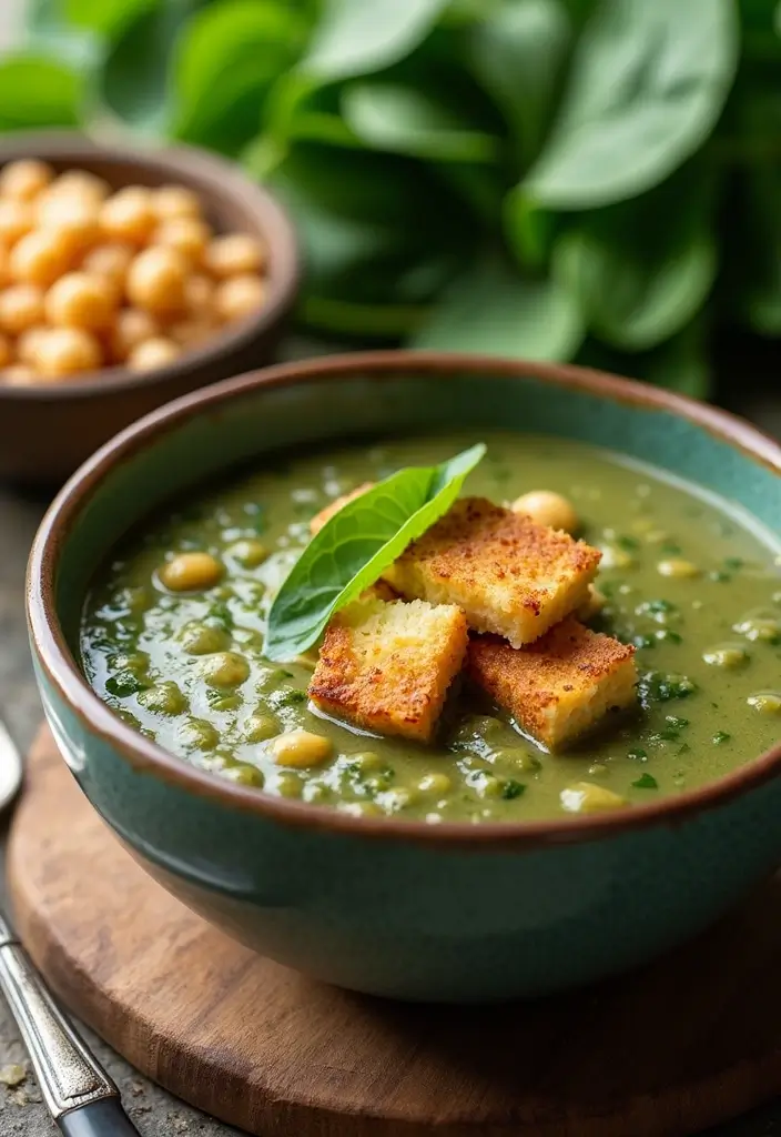 25+ Pureed Soup Recipes for Creamy Cozy Dinners 139 25+ Pureed Soup Recipes for Creamy Cozy Dinners - 21. Spinach and Chickpea Soup