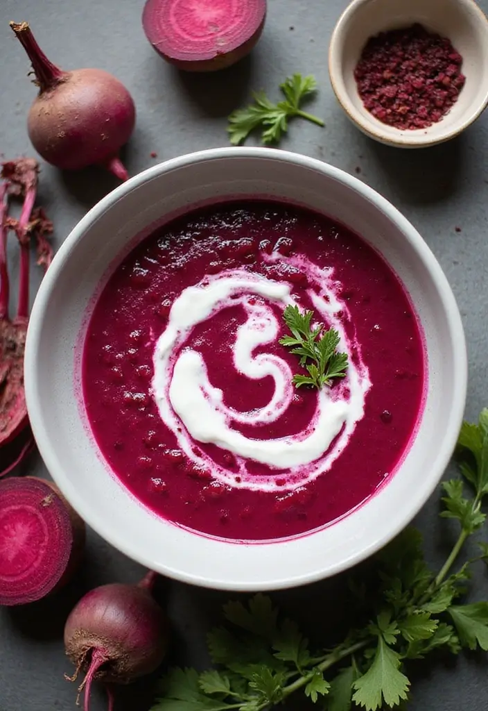 25+ Pureed Soup Recipes for Creamy Cozy Dinners 146 25+ Pureed Soup Recipes for Creamy Cozy Dinners - 22. Beetroot and Yogurt Soup