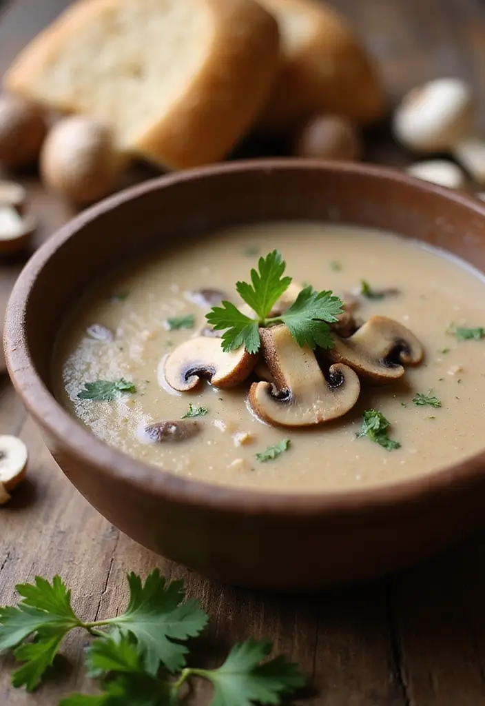 25+ Pureed Soup Recipes for Creamy Cozy Dinners 48 25+ Pureed Soup Recipes for Creamy Cozy Dinners - 8. Creamy Mushroom Soup