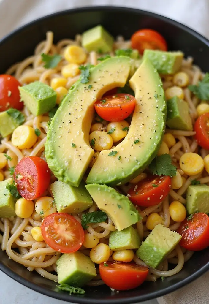 25+ Ramen Salad Recipes for Quick Tasty Meals - 16. Avocado Corn Ramen Salad