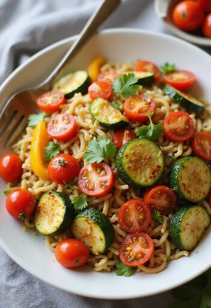 25+ Ramen Salad Recipes for Quick Tasty Meals - 19. Roasted Vegetable Ramen Salad