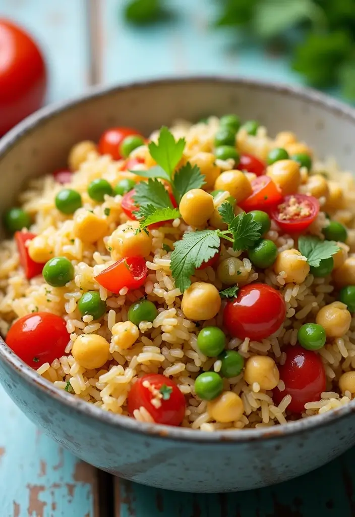 25+ Rice Salad Recipes That Are Filling and Flavorful - 24. Chickpea Rice Salad