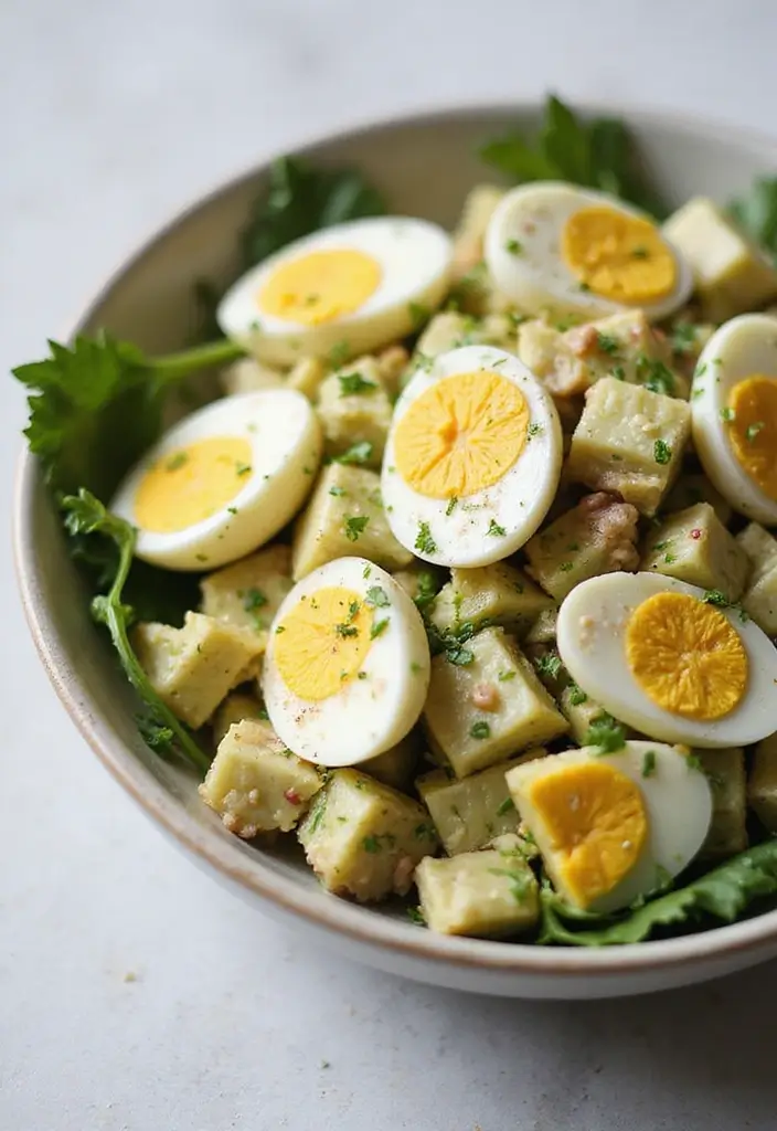 30 Artichoke Salad Recipes for a Mediterranean Touch - 30. Artichoke and Egg Salad
