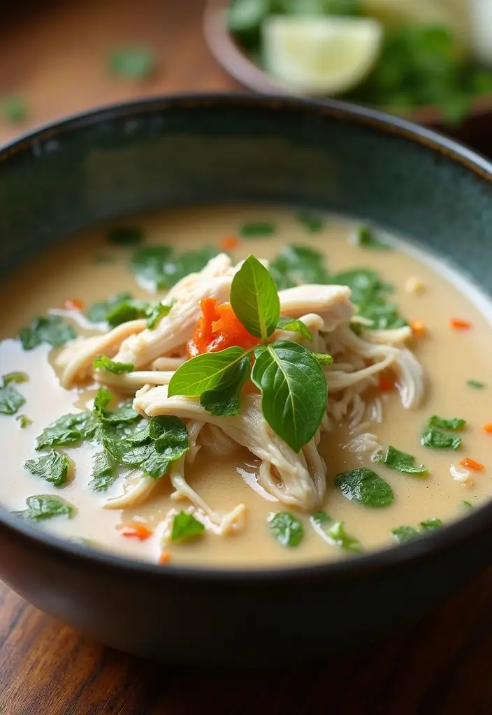 30 Asian Soup Recipes Bursting with Flavor - 15. Thai Coconut Chicken Soup (Tom Kha Gai)
