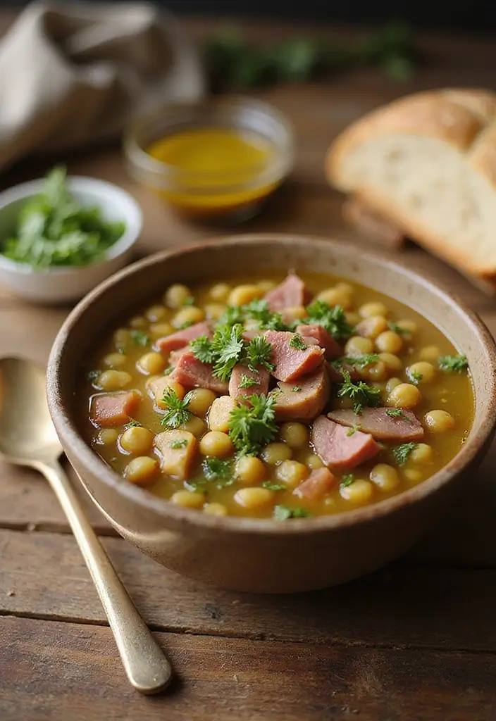 30 Autumn Soup Recipes Perfect for Cozy Nights - 30. Split Pea and Ham Soup